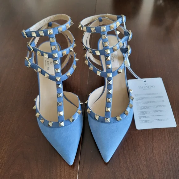 Valentino Garavani Rockstud ankle strap pump in suede leather - Picture 2 of 5